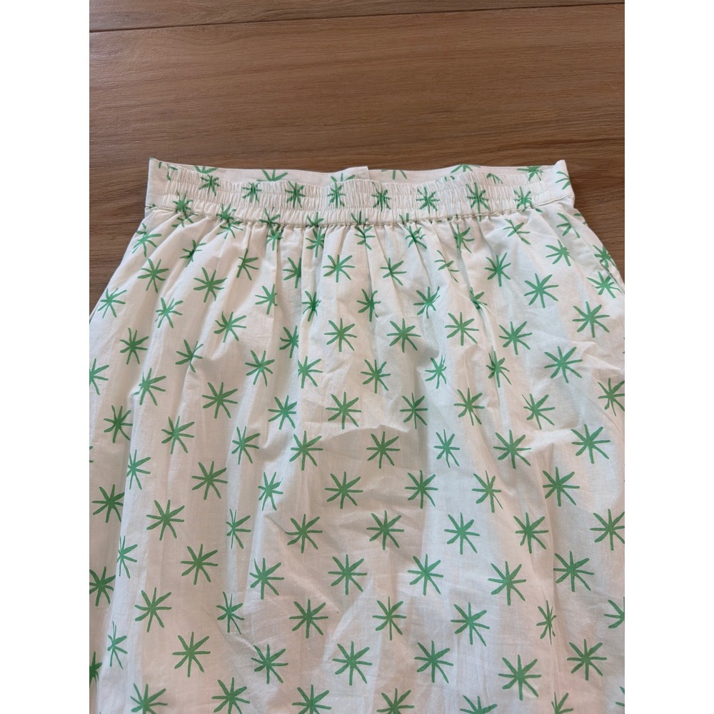 Sara Fitz Green Starburst Print Button Front Tiered Cotton Midi Skirt Womens M - Picture 5 of 8